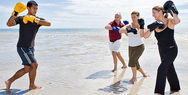 Beach boxing at Chiva Som