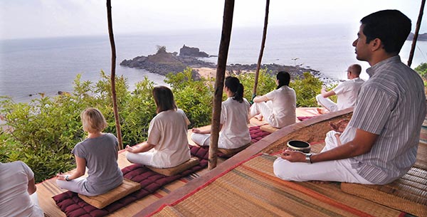 A yoga class at SwaSwara