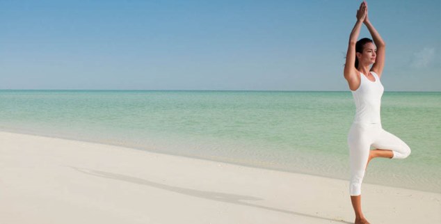 Beach yoga at Parrot Cay