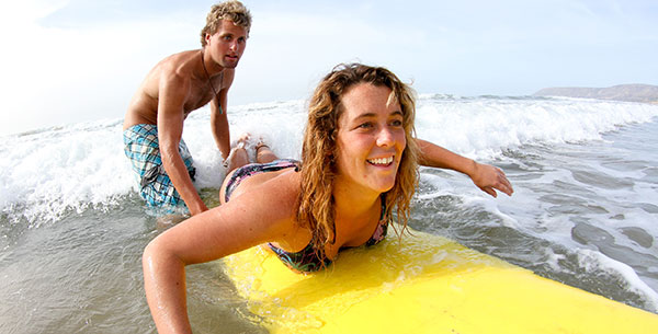 Surfing in Paradis Plage