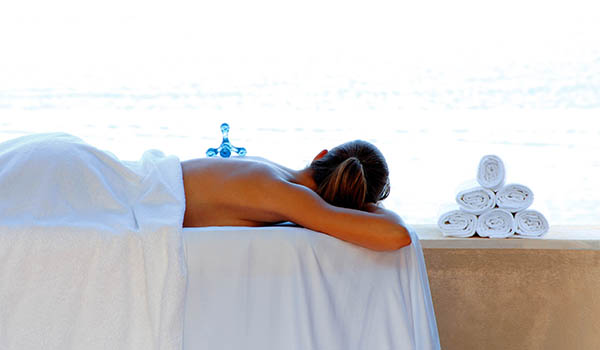 Outdoor spa at the blue palace resort