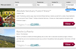 Health and Fitness Travel website