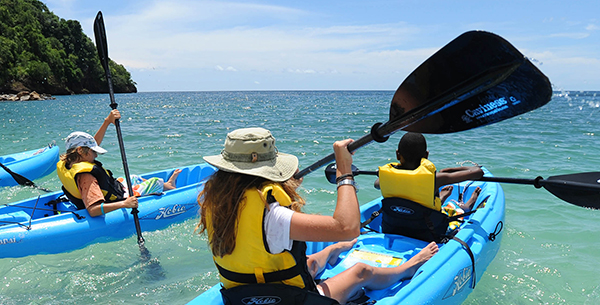 Kayaking through the Caribbean Sea