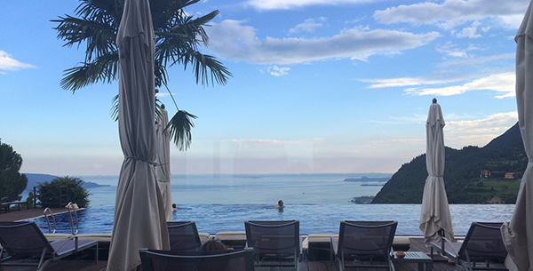 Lefay pool looking onto river 