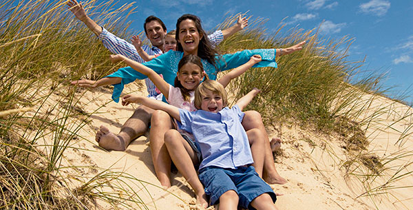 family beach shot martinhal