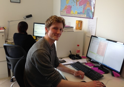 Nick at his desk at Health and Fitness Travel HQ