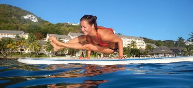Paddle board yoga at The BodyHoliday