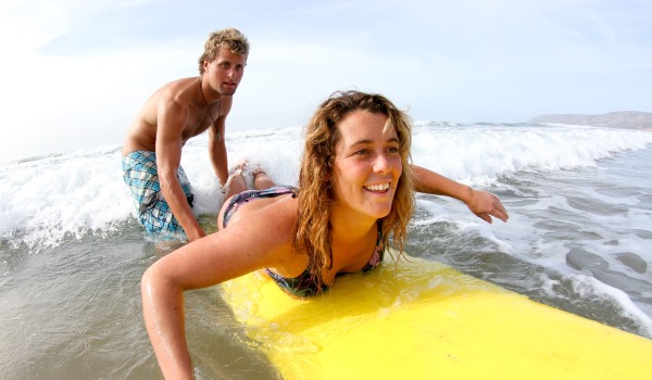 Surfing at Paradis Plage 