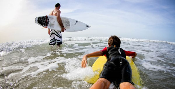 Surfing at Paradis Plage