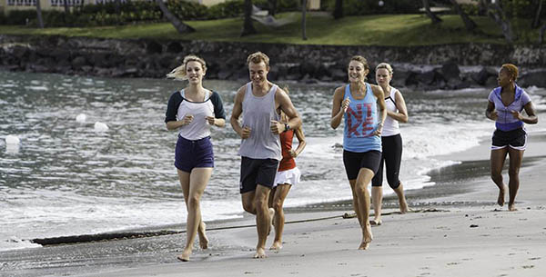 beach running in St Lucia