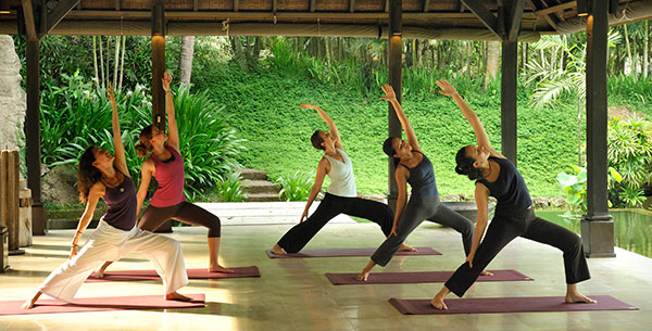 Group yoga class at The Farm San Benito