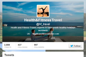 Health and Fitness Travel Twitter page