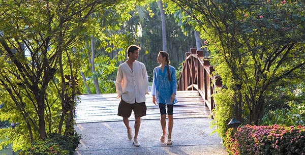 couple walking at chiva som