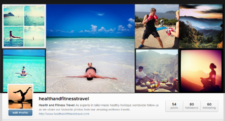 Health and Fitness Travel Instagram page