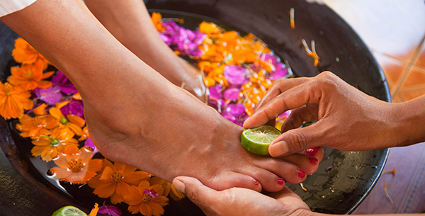 Foot treatment at Kamalaya