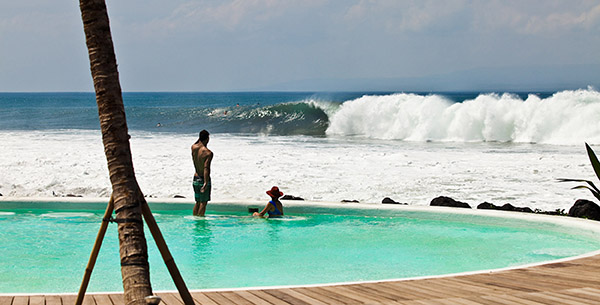 Surfing at Komune Bali