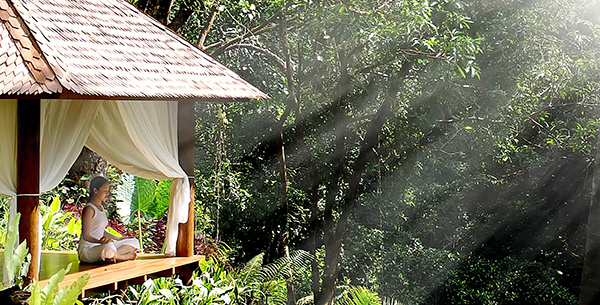 Meditating at Maya Ubud