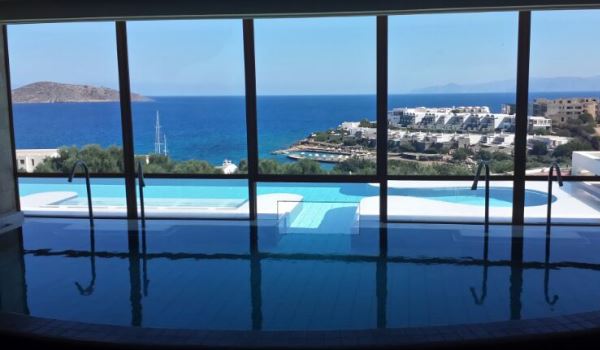 View from the spa at Porto Elounda
