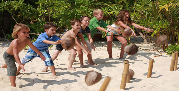 soneva kiri kids playing 