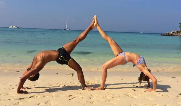 Yoga in the beach on The BodyHoliday
