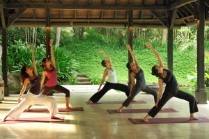 Yoga class on holiday