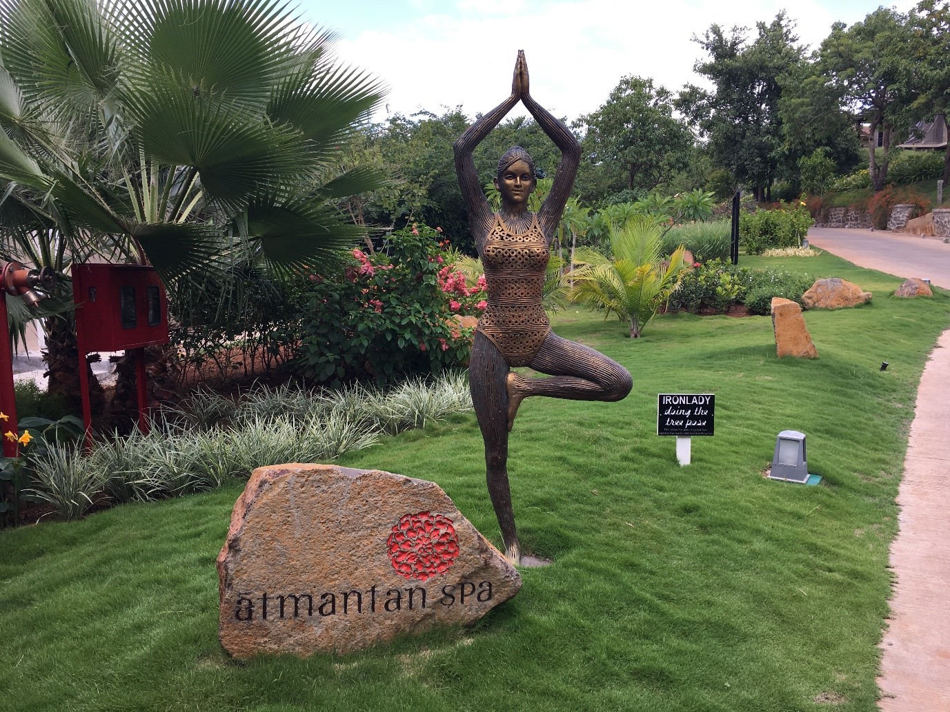 Statue and rock at Atmantan Spa