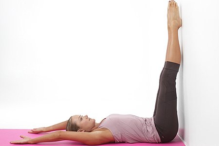 Legs up the wall yoga pose