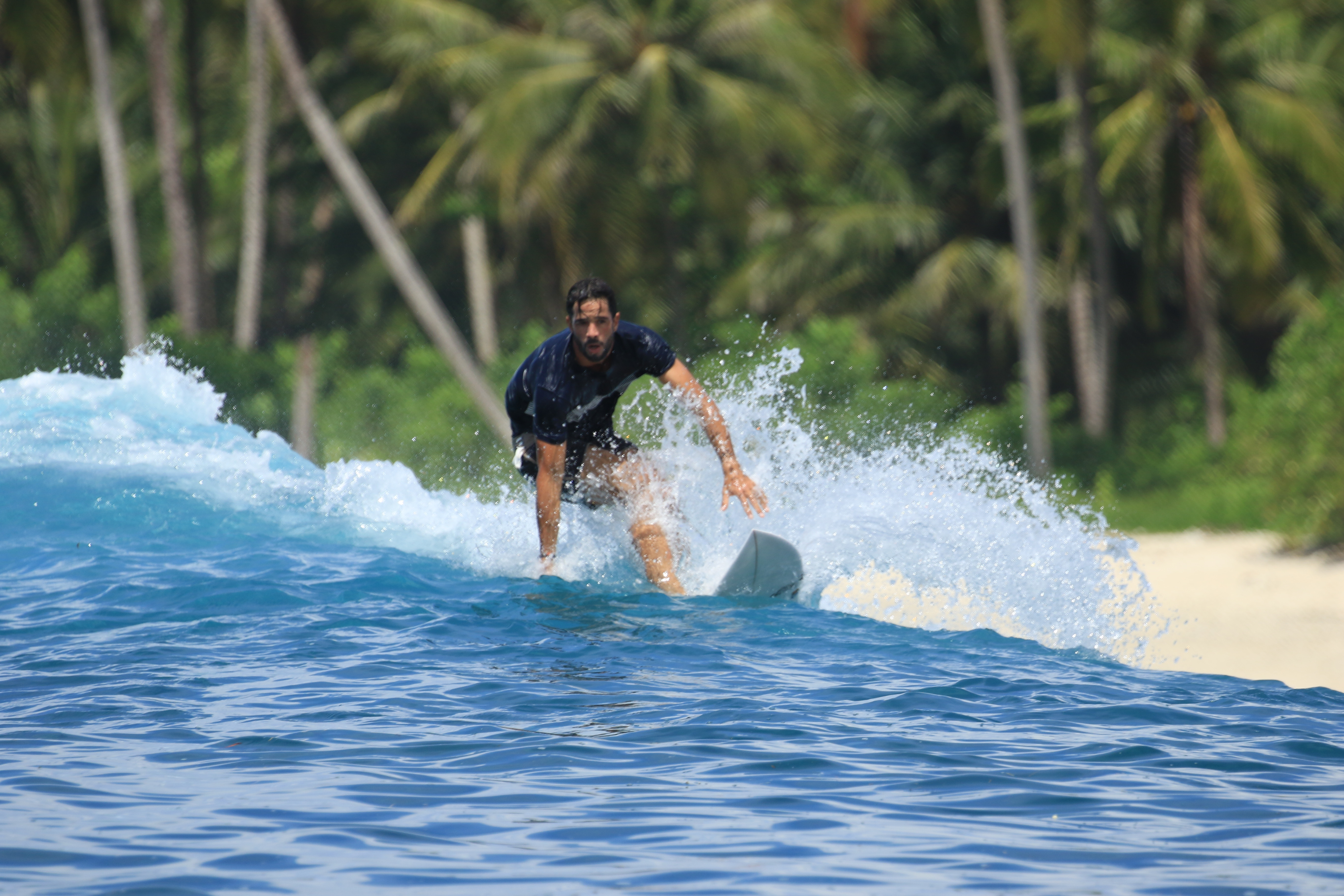 Surfing at Paradis Plage