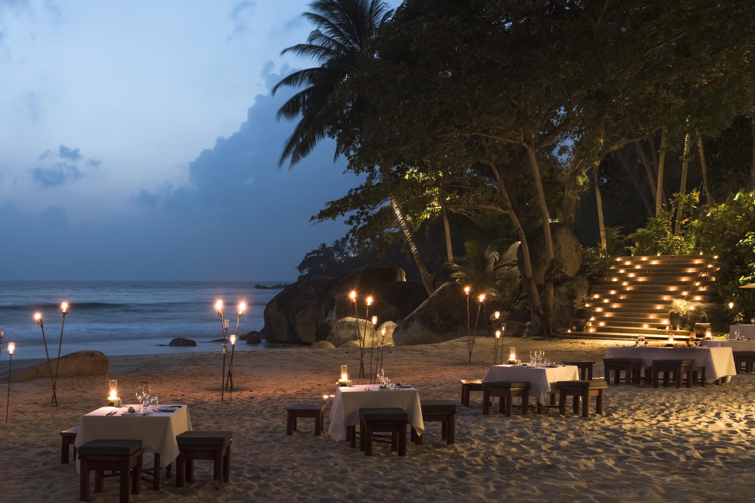 Dinner on the beach at Amanpuri