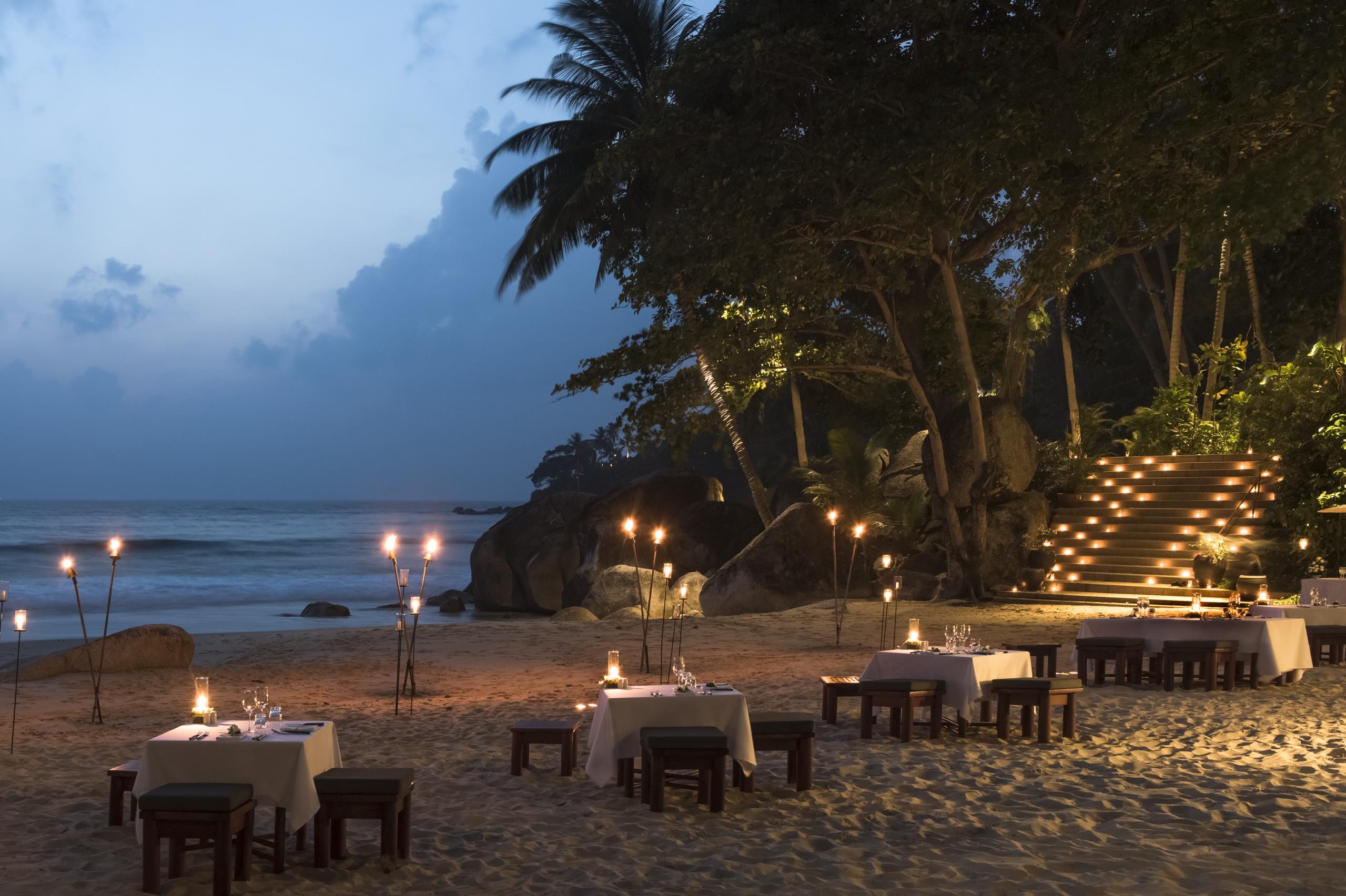 Dinner on the beach at Amanpuri