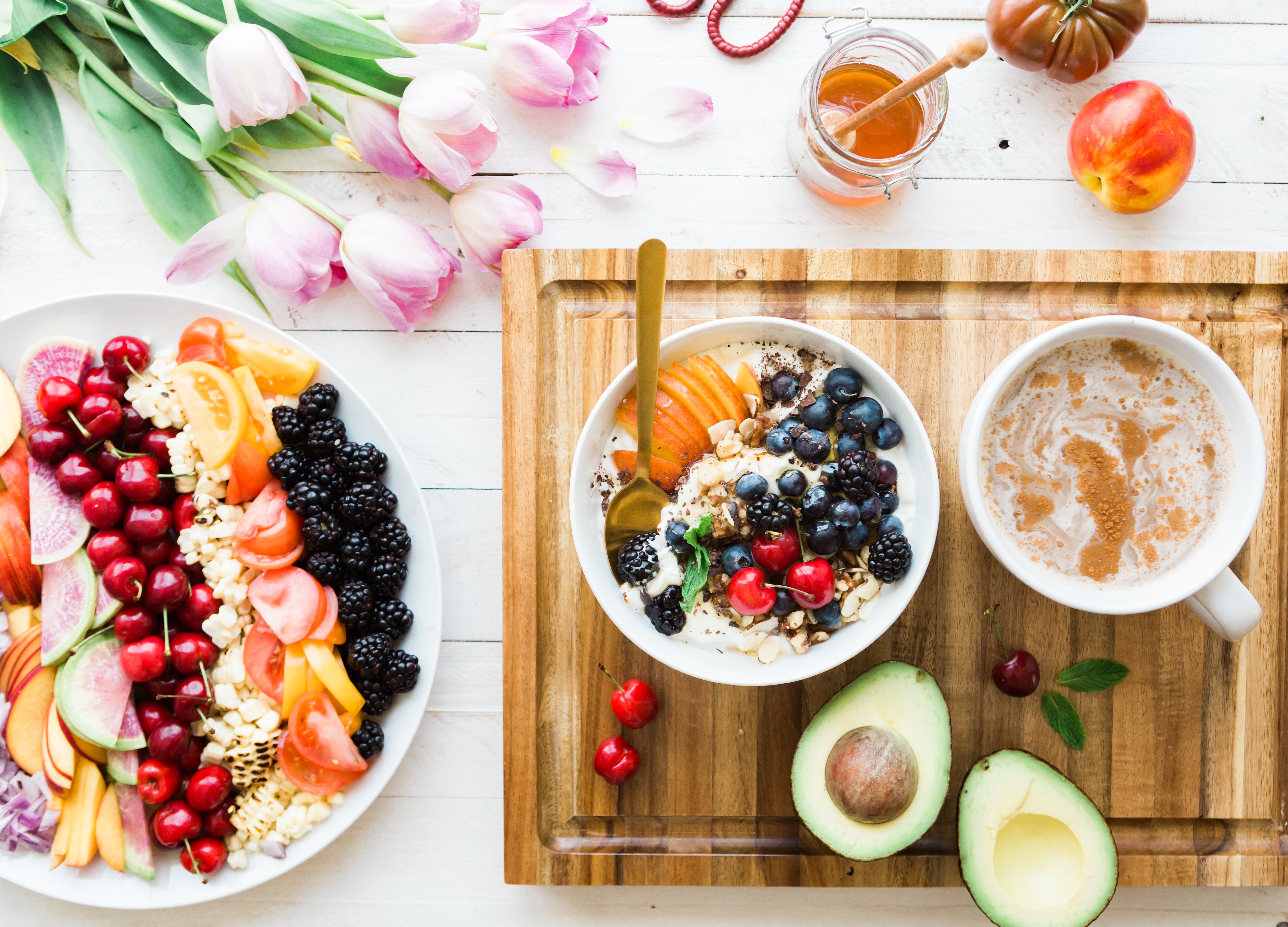 bright and colourful nutritious food