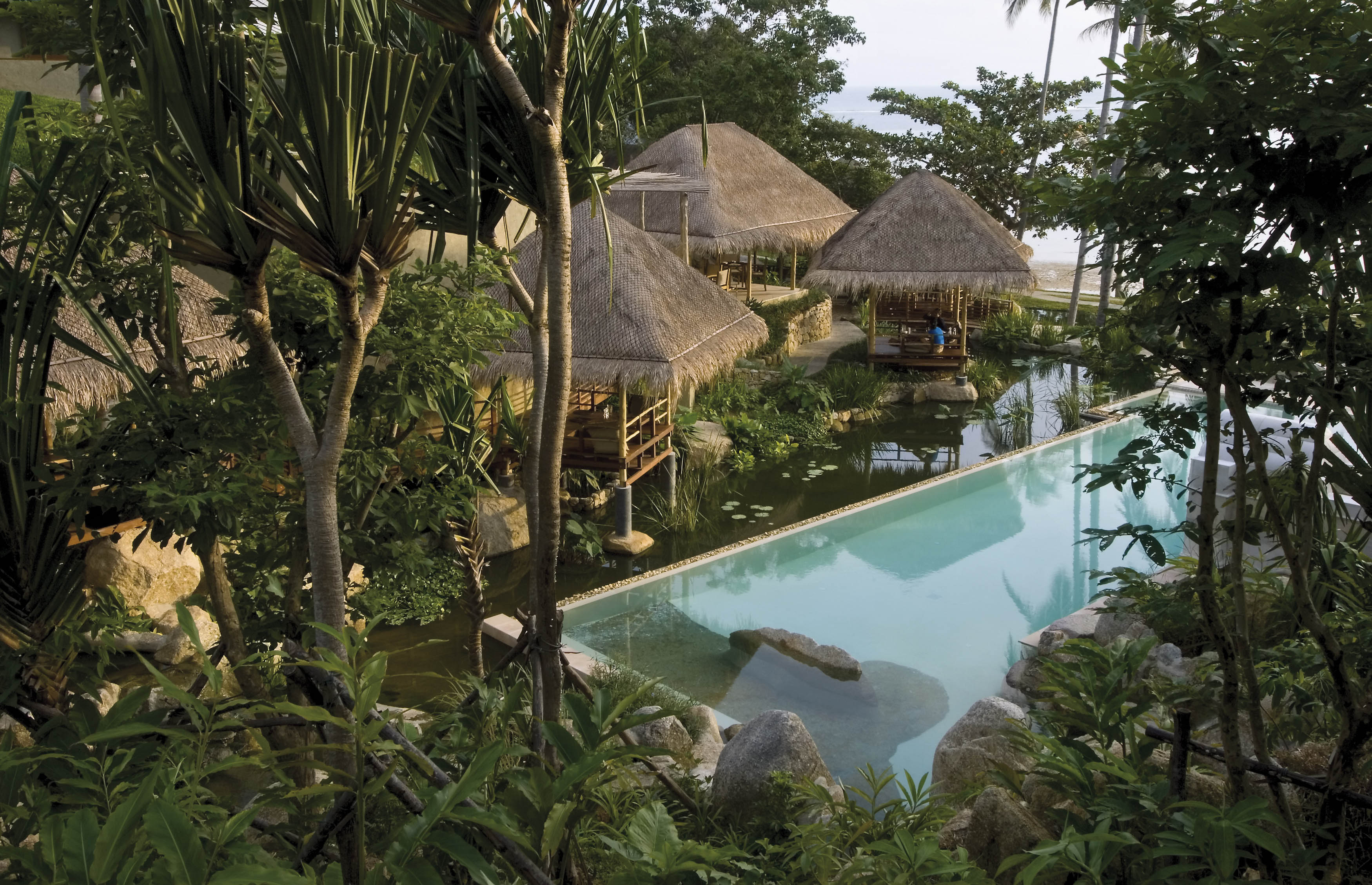 Kamalaya residences around the pool