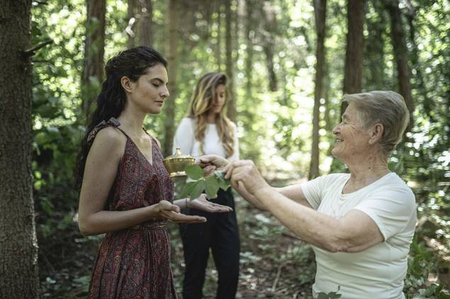 Women together in the forest 