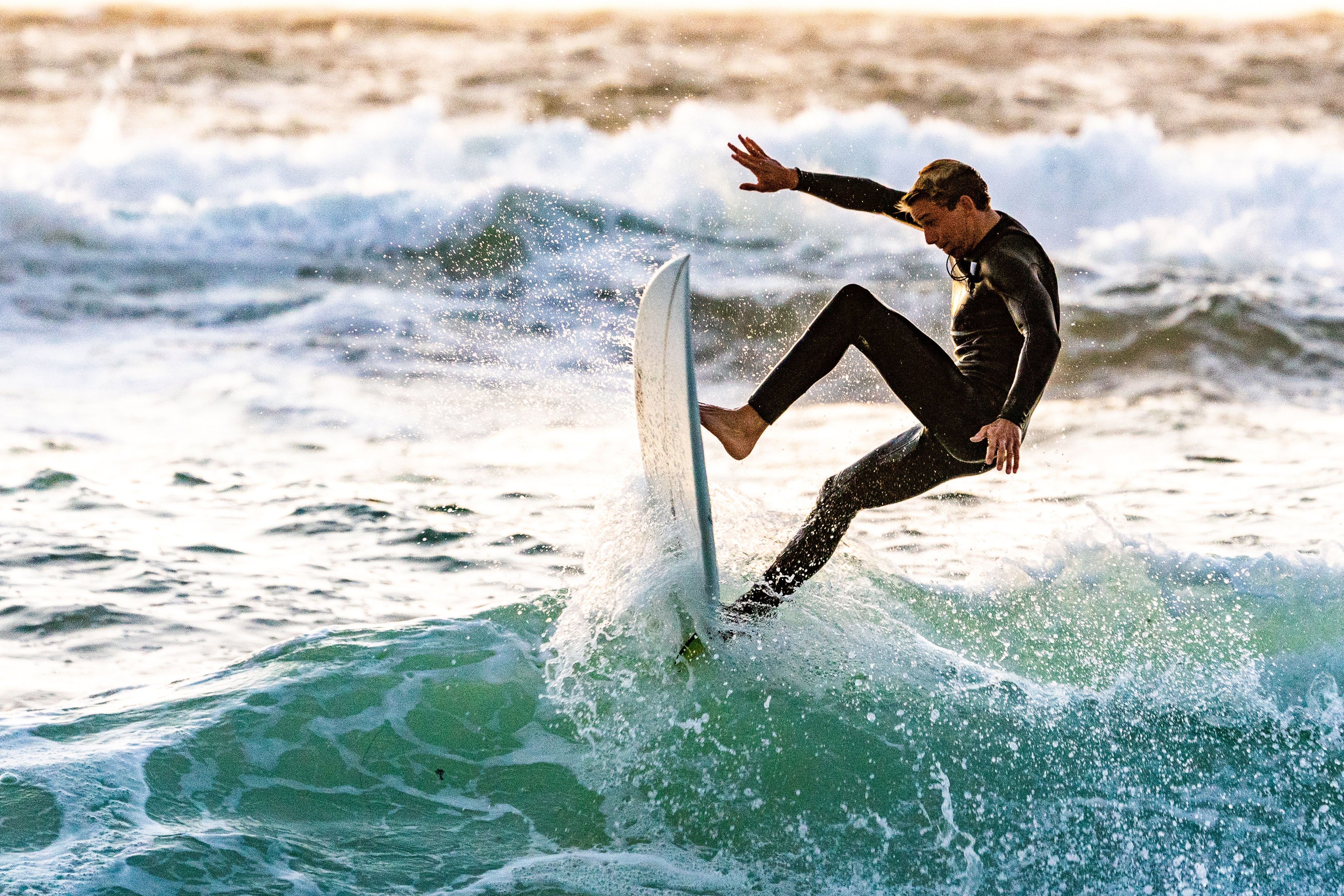 Man surfing in cornwall