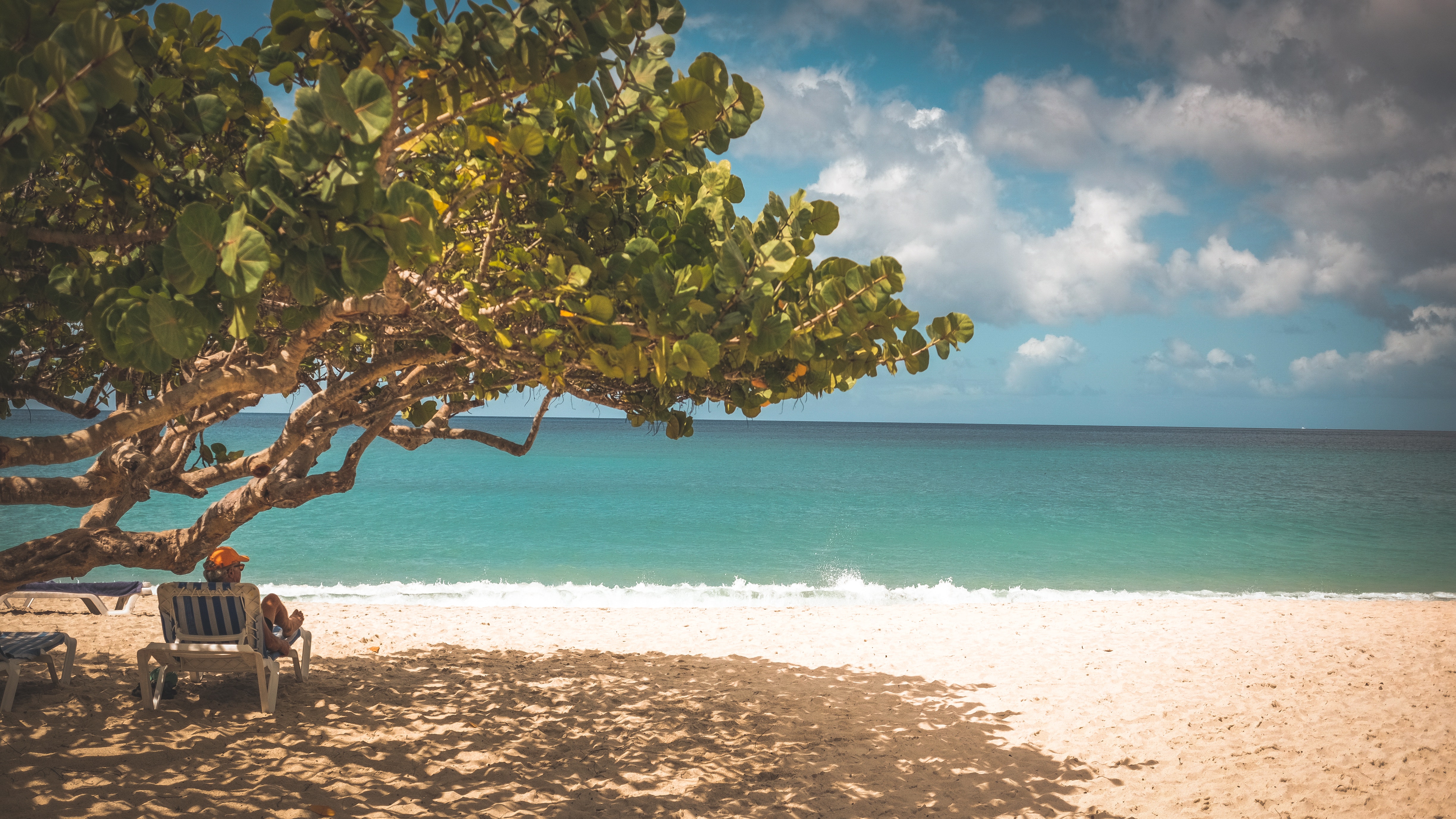 Solo person sat on sand on the beach