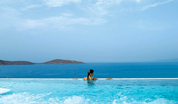 infinity pool at porto elounda