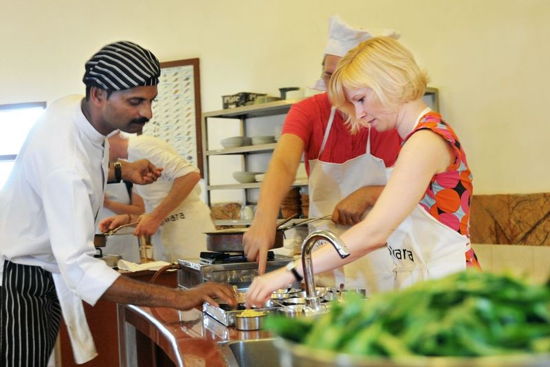 Sourcing produce, food and rebecca with the chefs at SwaSwara