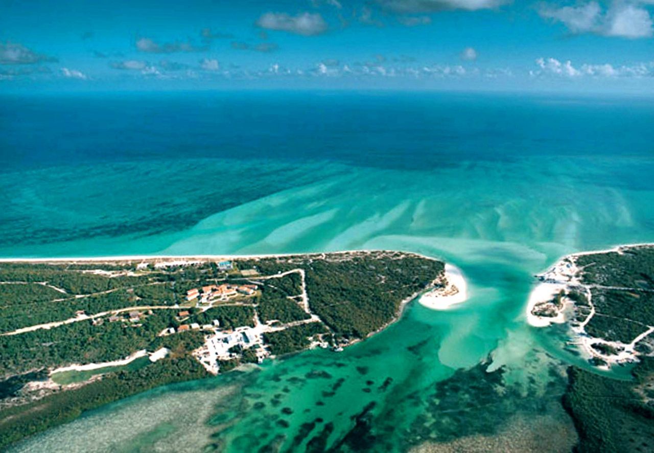 Aerial view of COMO Parrot Cay in Turks and Caicos