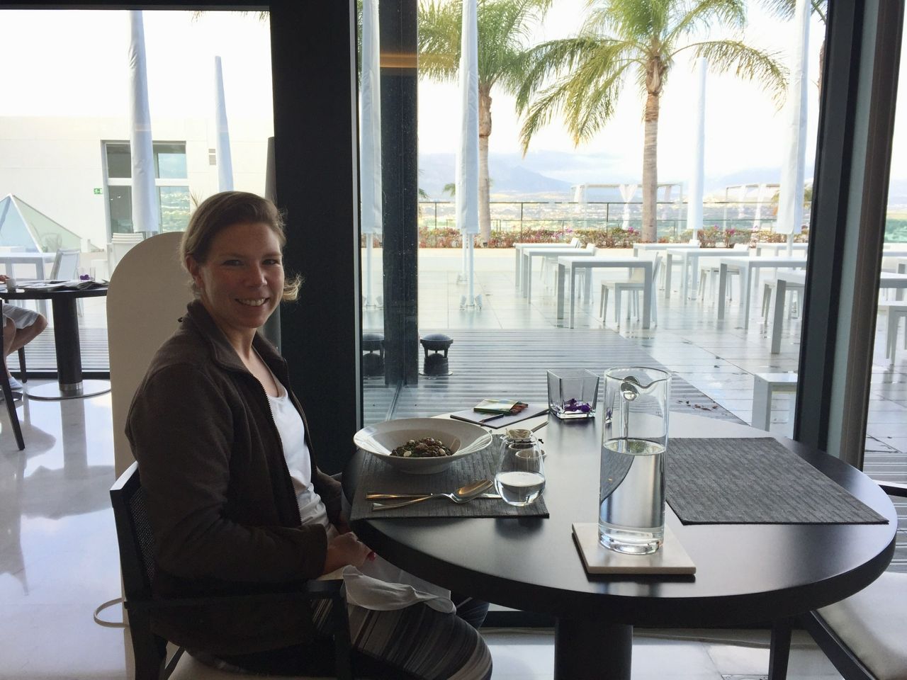 Claudia enjoying a meal at SHA Wellness Clinic