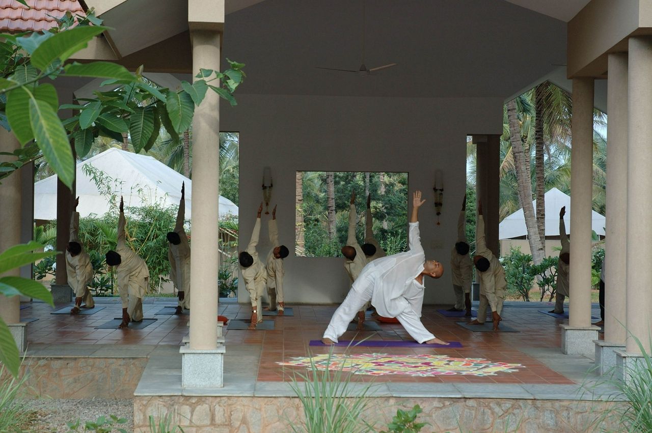 Group Yoga Class at Shreyas in India