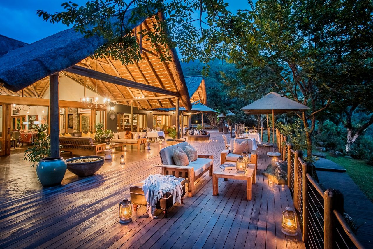 View of outside relaxation area at Karkloof