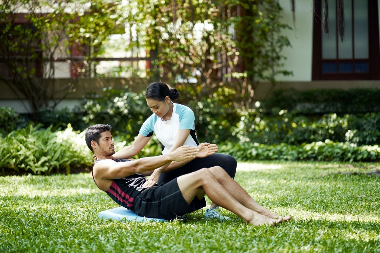 Core Strength Exercise in Garden