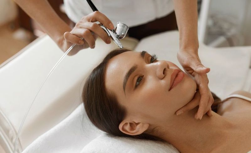 Women having an oxygen facial