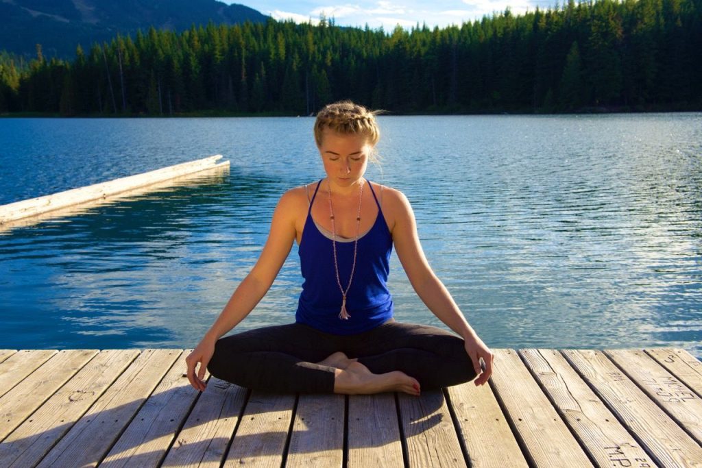 Jessica Lambert practising yoga