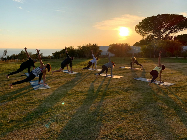 Yoga session in the sun at Workout Away