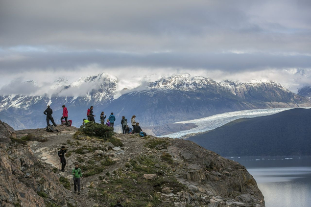 Group hike in Chile