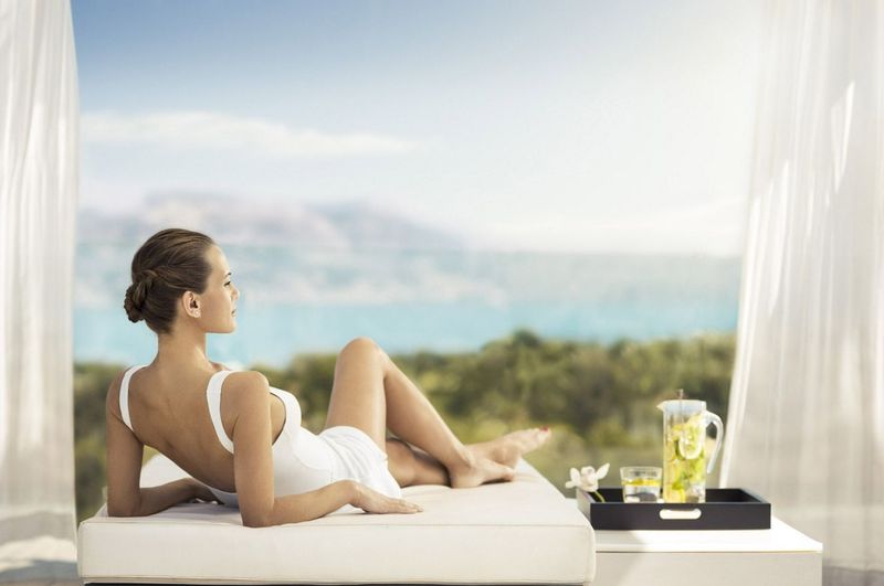 Woman sun bathing at SHA Wellness Clinic