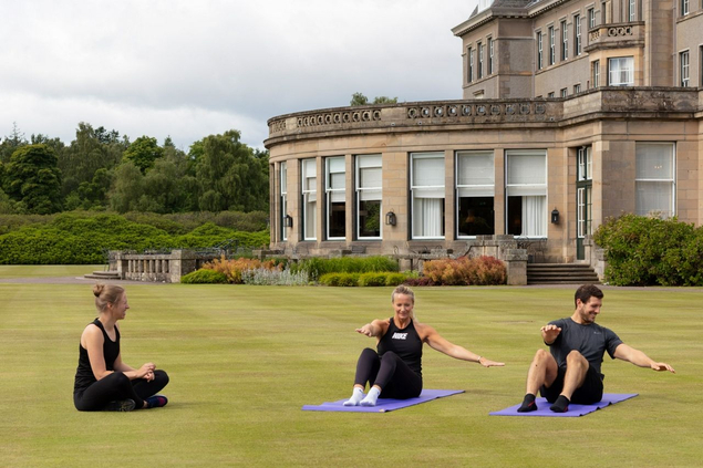 Exercise on mats outside Gleneagles