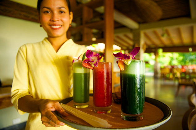 Healthy drinks at Kamalaya