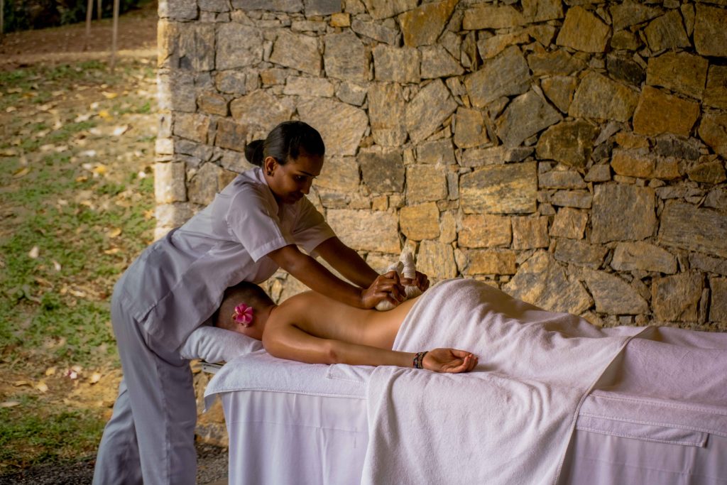 Guest enjoying a massage an Santani Wellness Kandy Santani Wellness - Retreats for Cancer Recovery